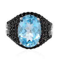 Anillo en plata con Topacio azul cielo