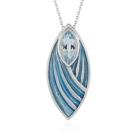 Collar en plata con Topacio azul cielo (Adela Silber)