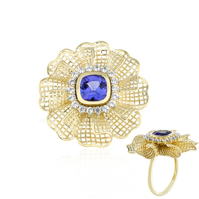 Anillo en oro con Tanzanita AAA (Ornaments by de Melo)