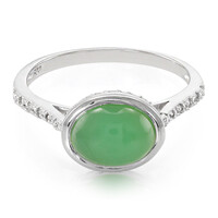 Anillo en plata con Crisoprasa imperial