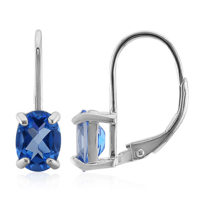 Pendientes en plata con Topacio azul índigo