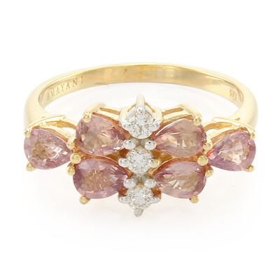 Anillo en oro con Zafiro Padparascha no calentado (AMAYANI)