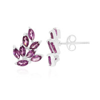 Pendientes en plata con Rodolita