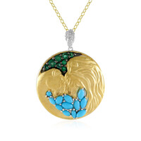 Collar en plata con Turquesa bella durmiente (Gems en Vogue)