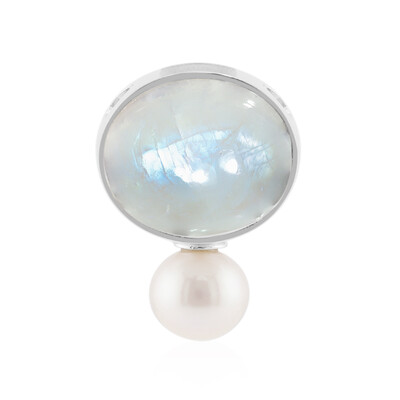 Colgante en plata con Piedra de Luna arcoíris (MONOSONO COLLECTION)