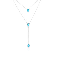 Collar en plata con Topacio color Paraiba