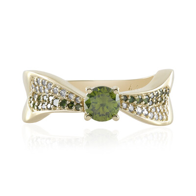 Anillo en oro con Diamante verde SI2 (de Melo)