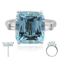 Anillo en oro con Aguamarina de Brasill AAA (AMAYANI)