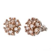Pendientes en plata con Diamante champán