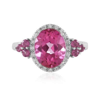 Anillo en plata con Topacio rosa