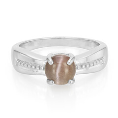 Anillo de hombre en plata con Escapolita ojo de gato