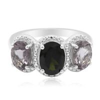 Anillo en plata con Turmalina verde
