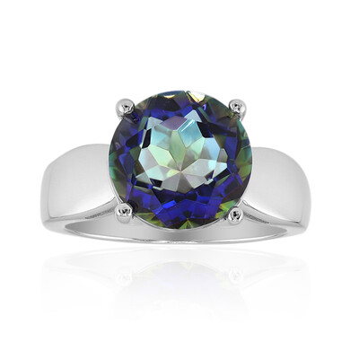 Anillo en plata con Cuarzo Místico azul