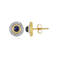 Pendientes en plata con Zafiro estrella azul