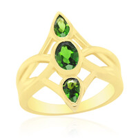 Anillo en plata con Diópsido de Rusia