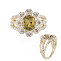 Anillo en oro con Tanzanita amarilla sin calentar (Adela Gold)