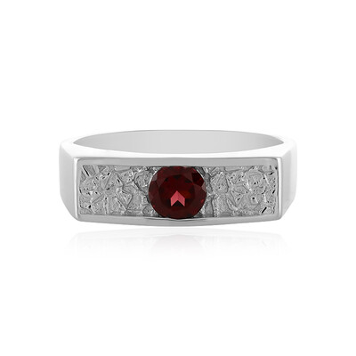 Anillo de hombre en plata con Rodolita