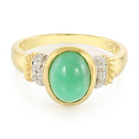 Anillo en plata con Crisoprasa imperial