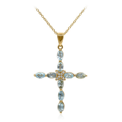 Collar en plata con Topacio azul cielo