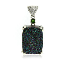 Colgante en plata con Ágata verde brillante