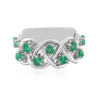 Anillo en plata con Esmeralda de Rusia