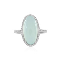 Anillo en plata con Calcedonia agua