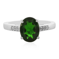 Anillo en plata con Diópsido de Rusia