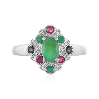 Anillo en plata con Esmeralda de Socoto