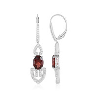 Pendientes en plata con Granate rojo