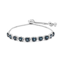 Brazalete en plata con Topacio azul de Londres