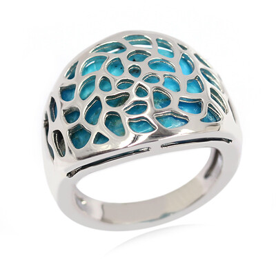 Anillo en plata con Turquesa azul del Mohave Kingman (Faszination Türkis)