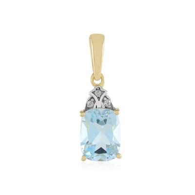 Colgante en plata con Topacio azul cielo