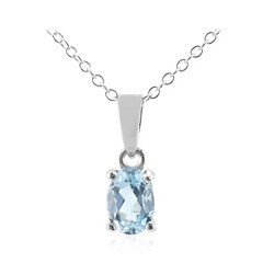 Collar en plata con Topacio azul cielo
