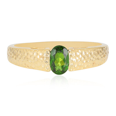 Anillo en plata con Diópsido de Rusia