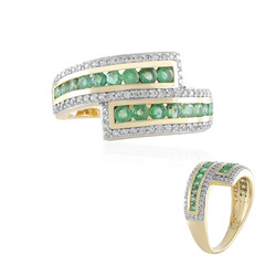Anillo en plata con Esmeralda de Zambia