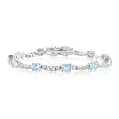 Brazalete en plata con Topacio azul cielo