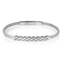 Brazalete en plata con Diamante azul