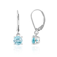 Pendientes en platino con Zircón de Ratanak Kirí