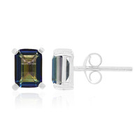 Pendientes en plata con Cuarzo Místico azul