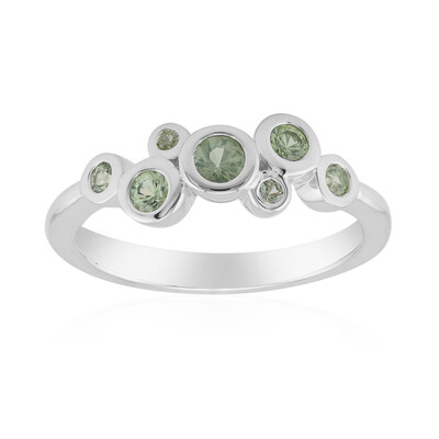 Anillo en plata con Zafiro verde de Tulear (Pallanova)
