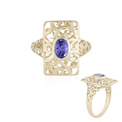 Anillo en oro con Tanzanita AAA (Ornaments by de Melo)