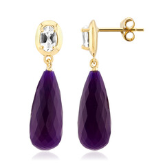 Pendientes en plata con Calcedonia morada