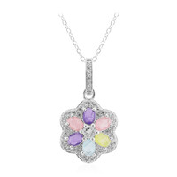 Collar en plata con Cuarzo rosa pastel