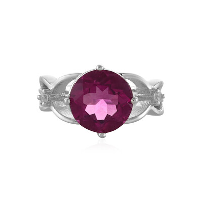 Anillo en plata con Fluorita rosa de México