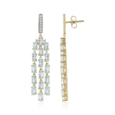 Pendientes en plata con Topacio azul cielo