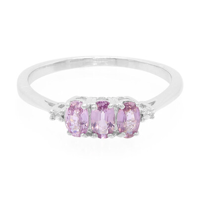 Anillo en plata con Zafiro de Ceilán púrpura no calentado