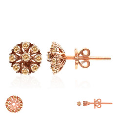 Pendientes en oro con Diamante rosa de Francia de Argyle SI1