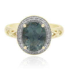 Anillo en oro con Ópalo de fuego azul