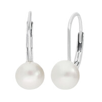 Pendientes en plata con Perla blanca Freshwater