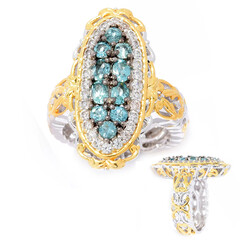 Anillo en plata con Turmalina tono petróleo (Gems en Vogue)